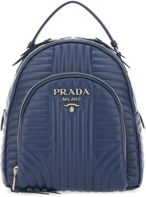 prada logo plaque quilted backpack|prada leather handbags.